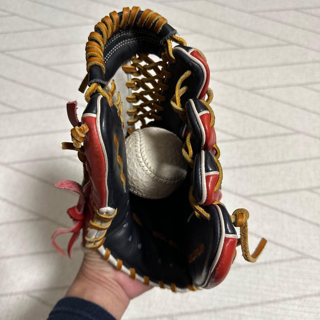 久保田スラッガー　軟式オーダーグローブ 黒/赤