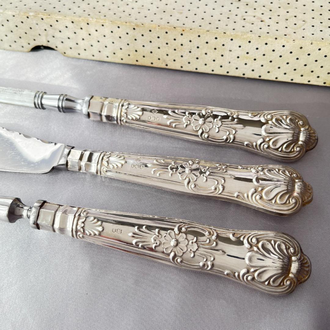 【Harrison Brothers】【純銀ハンドル】キングス　サーバーセット