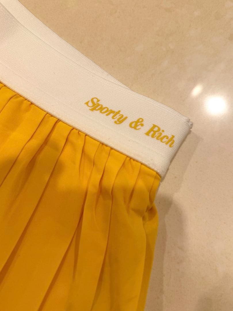 Sporty & Rich プリーツスカート S/M 黄色