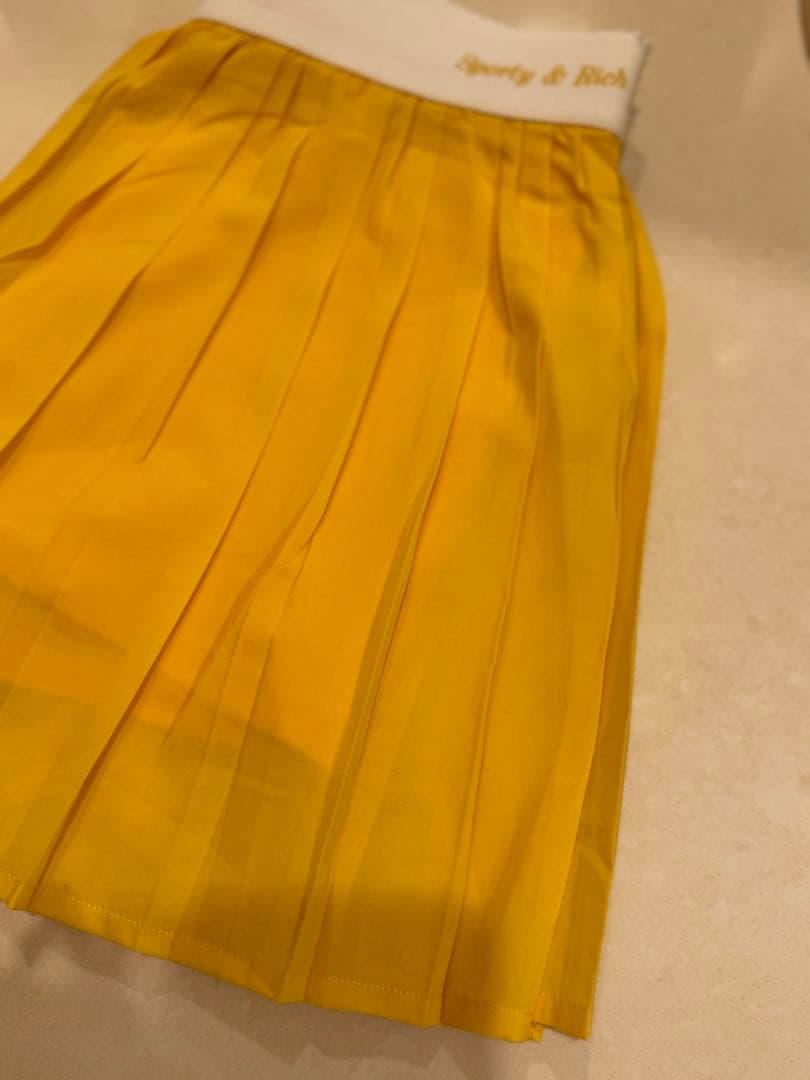 Sporty & Rich プリーツスカート S/M 黄色
