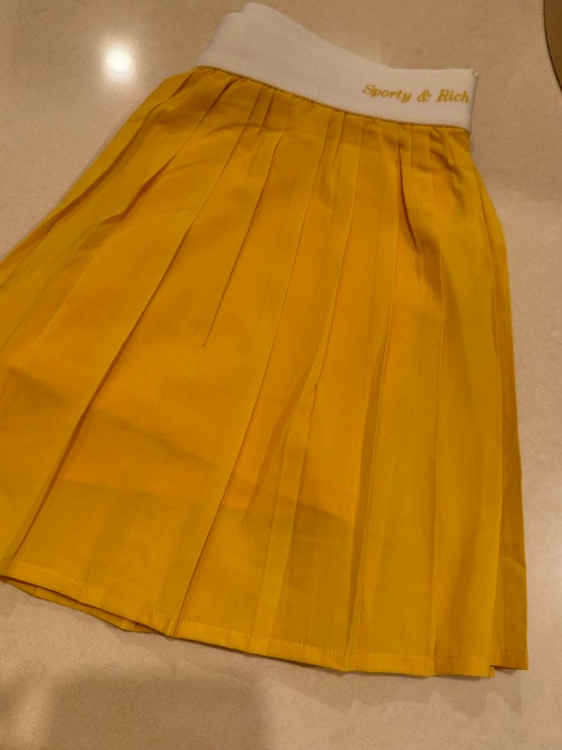 Sporty & Rich プリーツスカート S/M 黄色