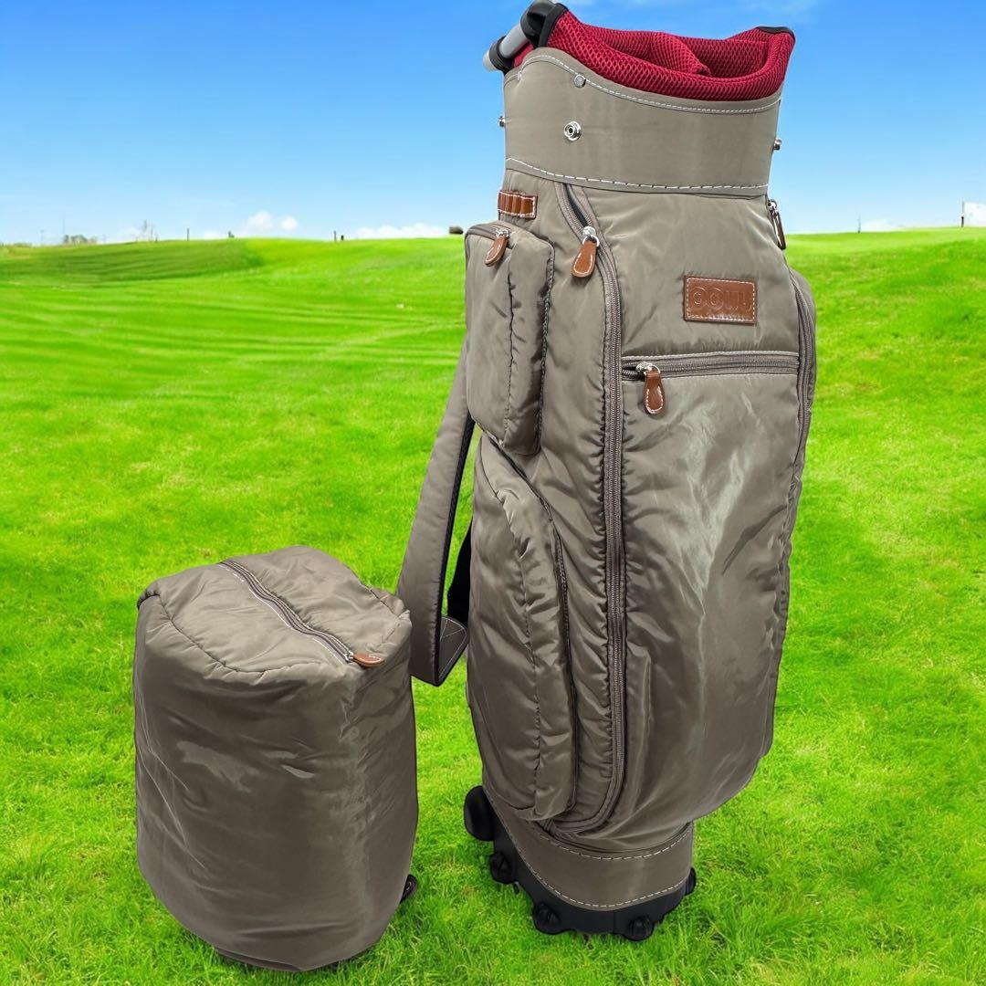 キャスター付きキャディバッグ 9.5型 ベージュ47インチ対応　男女兼用