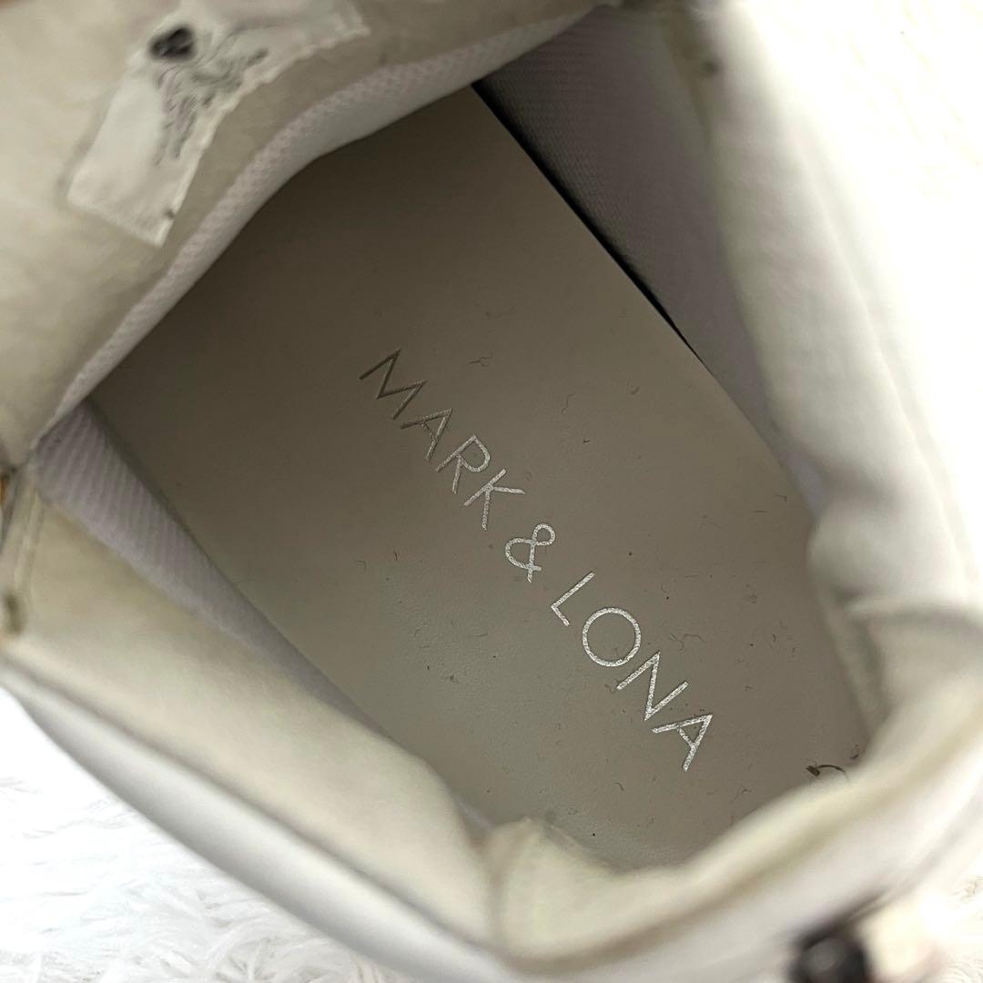 マーク&ロナ ハイカット ダブルジップ スニーカー ビブラムソール 27.0 白