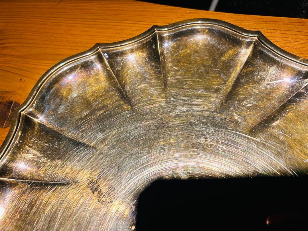 USAアンティーク】 シルバープレート　大皿　トレー　トレンチB