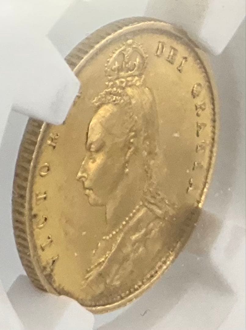 1887 英国 ヴィクトリア ジュビリーヘッド 1/2ソブリン 金貨 MS63