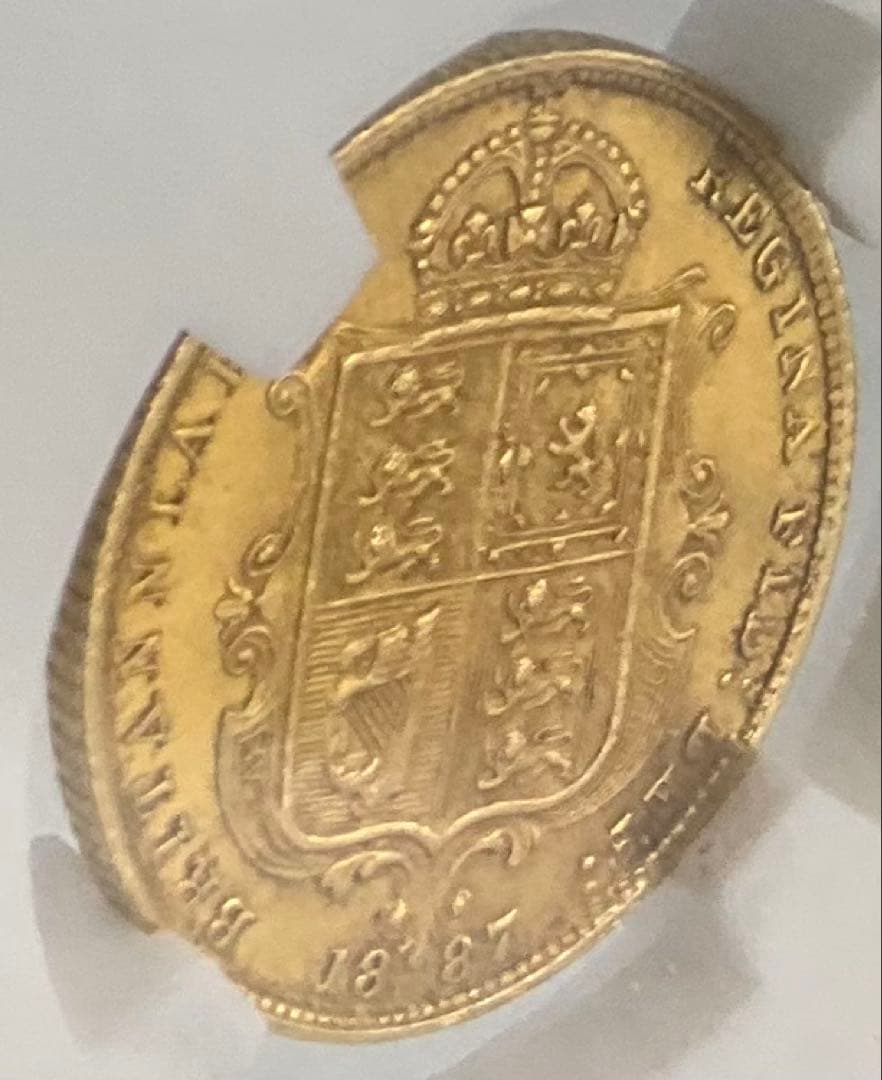 1887 英国 ヴィクトリア ジュビリーヘッド 1/2ソブリン 金貨 MS63