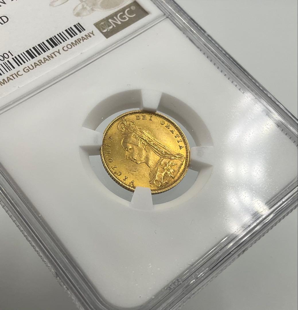 1887 英国 ヴィクトリア ジュビリーヘッド 1/2ソブリン 金貨 MS63