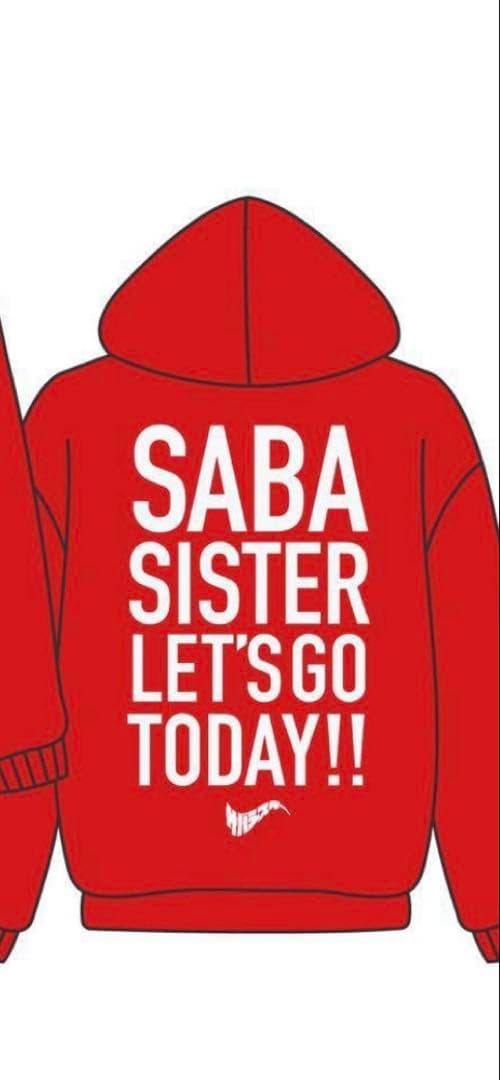 サバシスター　フード付きスウェット 赤　M