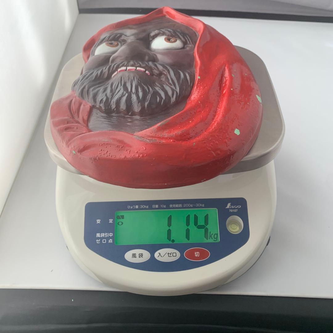 【箱付き】赤頭巾を被った大男の面、裏面は春画