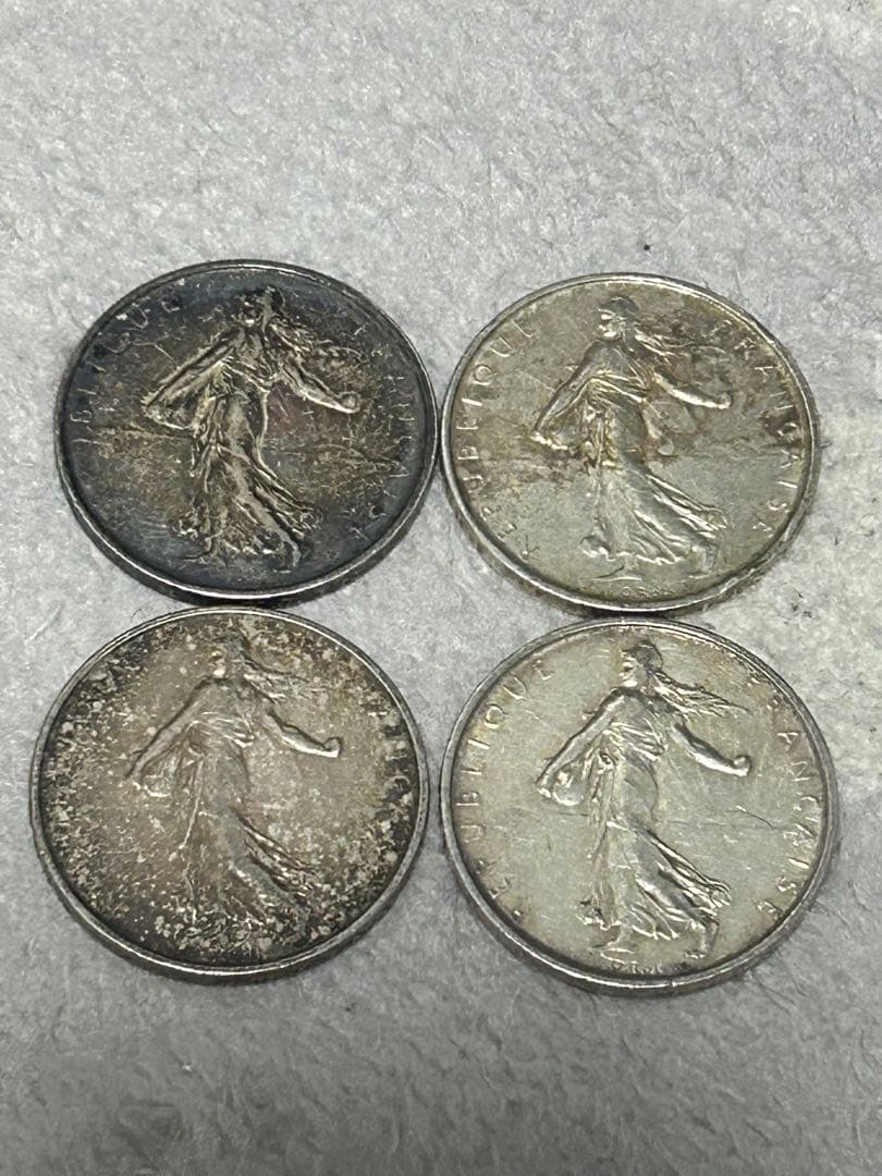 フランス5フラン銀貨 種を蒔くマリアンヌ 4枚