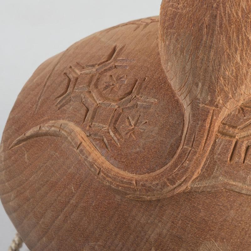 井波彫刻　紅雲作　木彫　鼠と小槌　干支　置物　共箱　C　9418