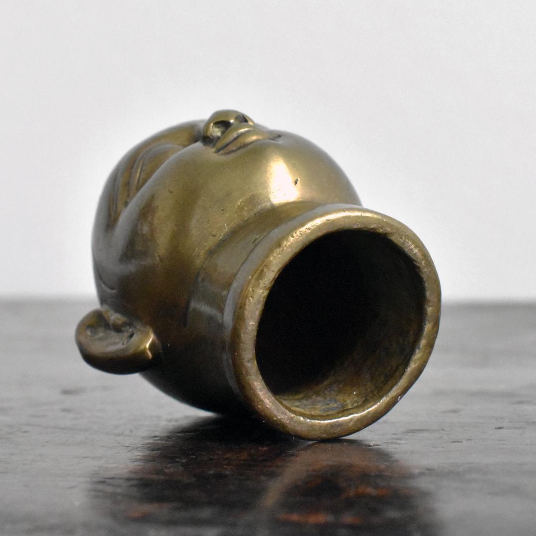 インド 19世紀 ヒンドゥー教 ガウリ女神頭部像 /真鍮/神具/仏具/厄除け