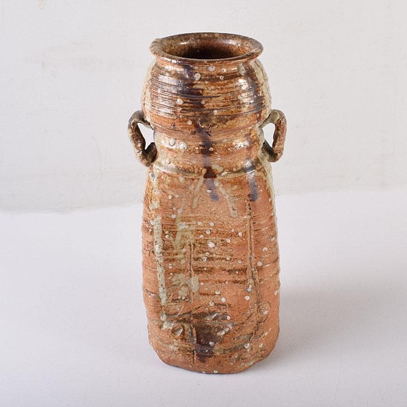 美濃伊賀焼　伊賀耳付花生　時代箱　N　R8020C