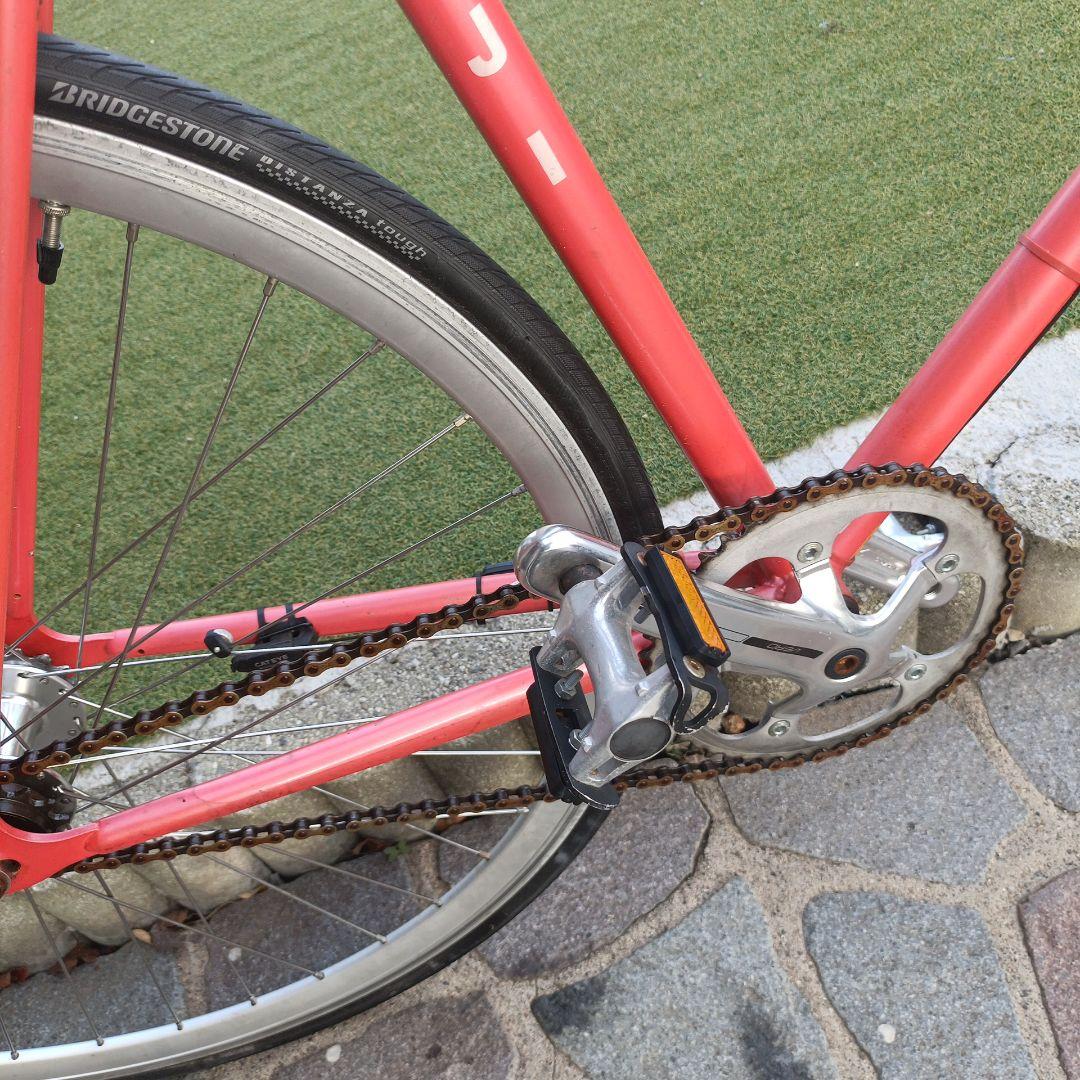 赤 ドロップハンドル シングルスピード自転車　引き取り限定