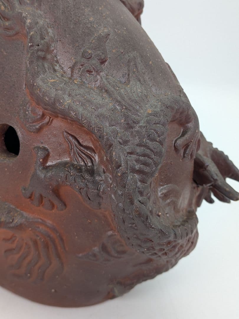 廬山窯 武用君彦 備前干支置物「戊辰」 共箱共布栞 備前焼 辰年 双龍 竜 尤