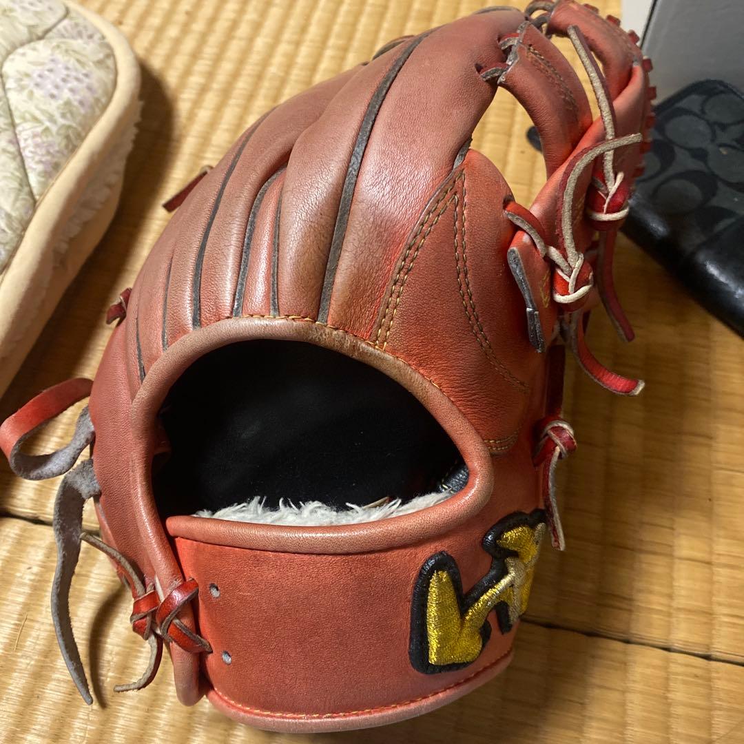 WGN CPT 65 軟式硬式兼用グローブ 赤色 漢字ロゴ