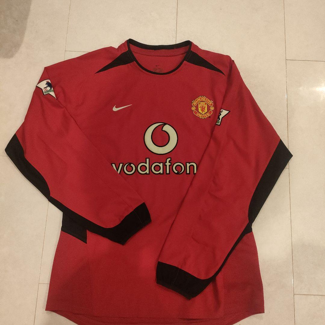 Nike刺繍 正規 Sマンチェスター プレミア腕章長袖ベッカムボーダフォン　良品