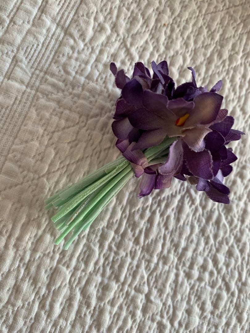 フランスアンティークスミレ布花＆DEMELスミレの砂糖漬70g未開封品set