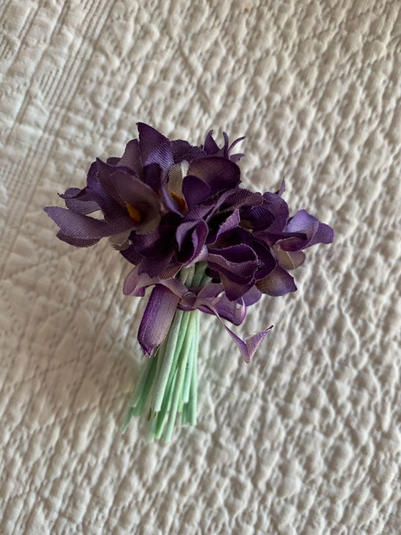 フランスアンティークスミレ布花＆DEMELスミレの砂糖漬70g未開封品set