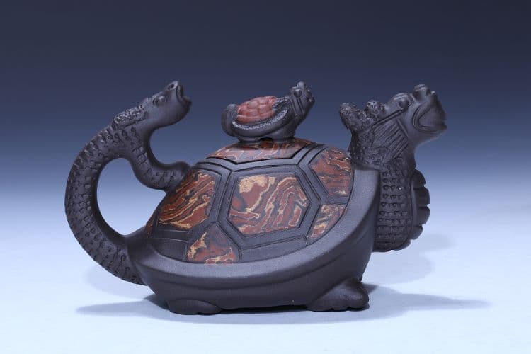 紫砂茶壷 中国宜興製   竜亀壺