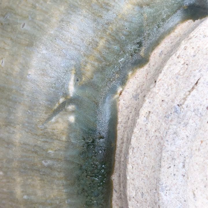 古美術品◼️釉薬の流れや溜まりがかなりステキな大きい深いお皿、大鉢、花瓶？花道具？