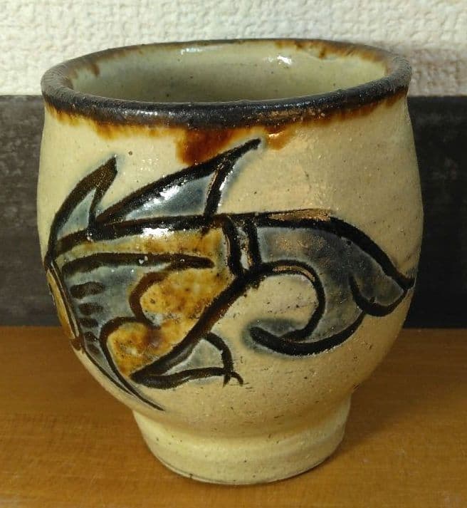 人間国宝 金城次郎 壷屋焼湯呑 栞 共箱 美品 壺屋焼 やちむん