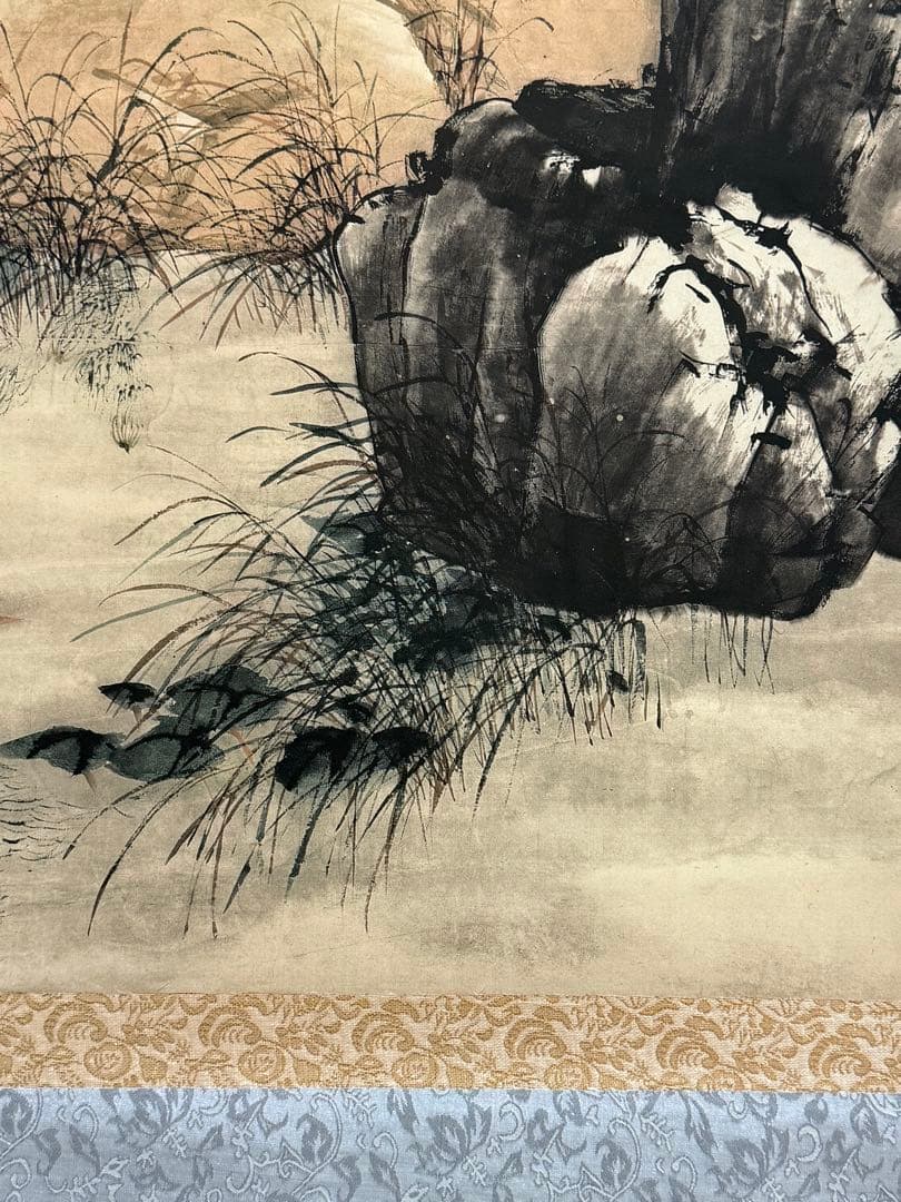 中国　明時代　程璋　雙猫窺魚圖　絹本　原色複製　◇検故宮博物館◇ 一鼎軒0926