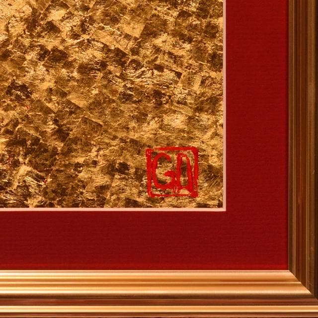 国産本金箔4号色▲太陽黄金富士山がんどうあつし絵画LiquitexPRIME使用