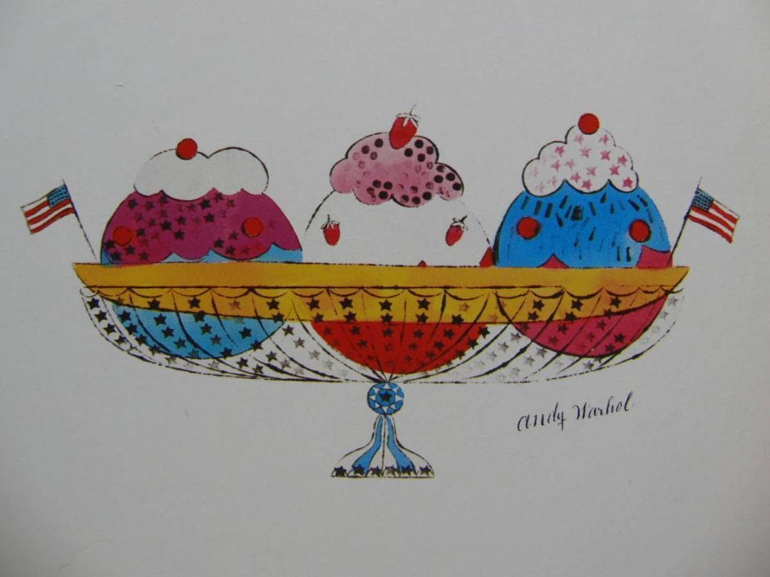 アンディ・ウォーホル、アイスクリーム デザート、海外版・希少画集・額装画