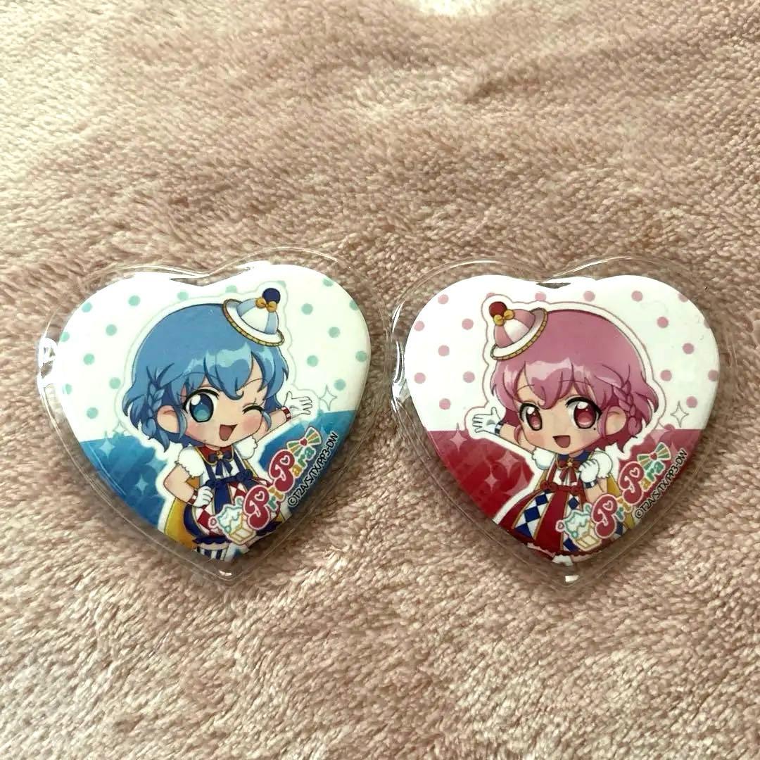 プリパラ　韓国 カフェ限定　ハート 缶バッジ　ドロシー　レオナ　2個セット