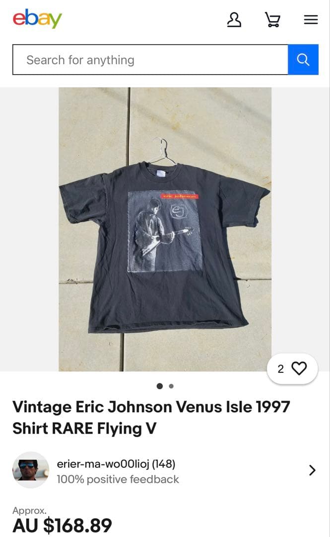 希少☆エリックジョンソン☆バンドTシャツ☆1997年☆ツアーTシャツ☆ブラック