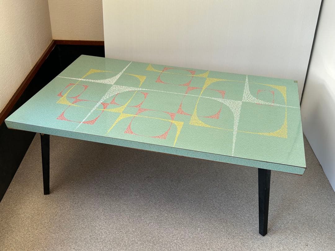 ヴィンテージ　昭和レトロ 鉄脚 折り畳み 座卓 机　テーブル ミッドセンチュリー