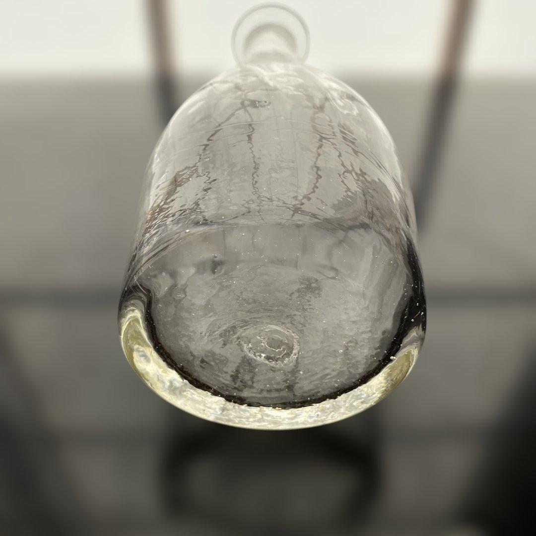 民藝　倉敷ガラス　小谷眞三さん　栓付きモール瓶　クリアガラス　薄黄