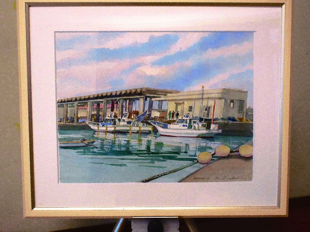港の風景 水彩画