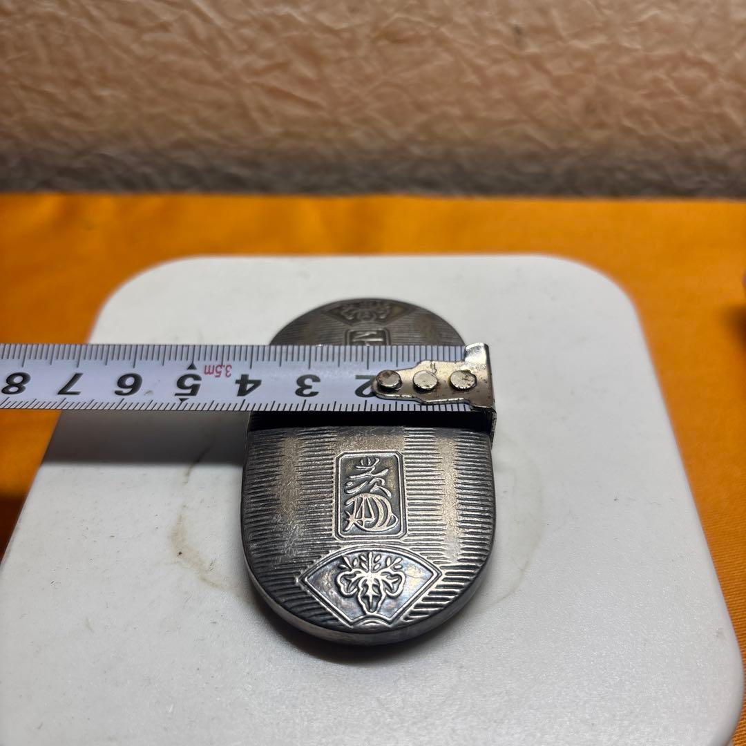 小判型 純銀ようじ入れ 金属工芸 23g