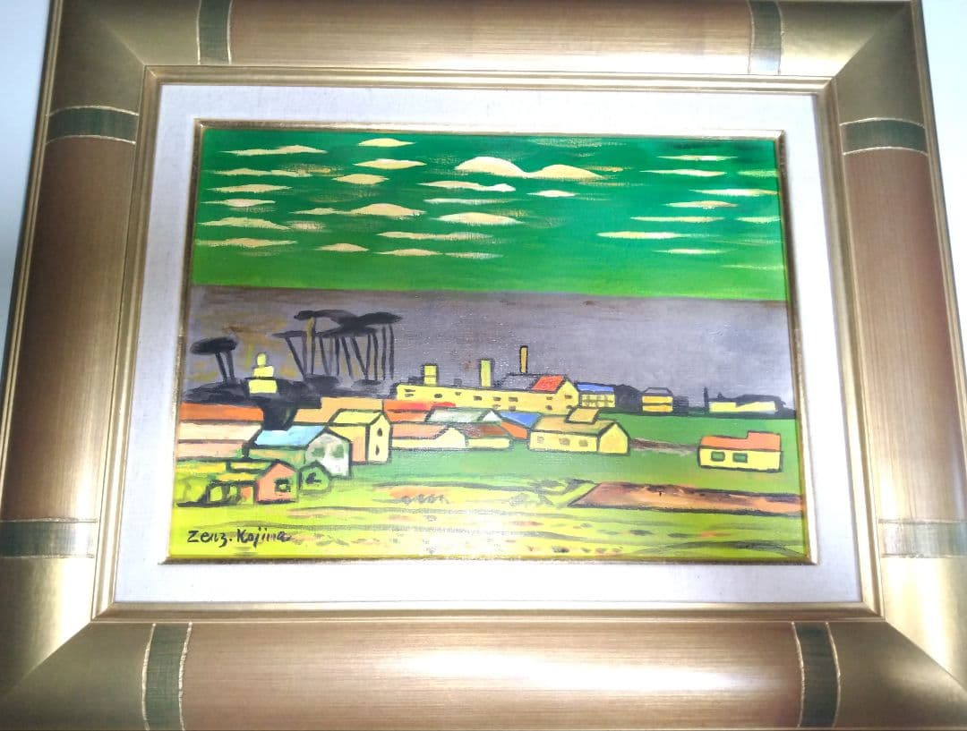 児島善三郎、絵画、油彩４号、秋郊、新品高級額縁、肉筆、山下清、東郷青児、鴨居玲。