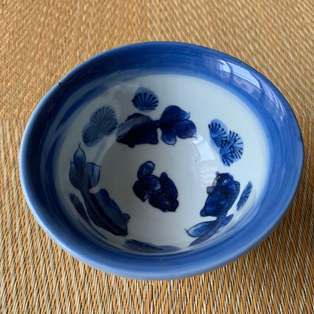 古伊万里 盃洗 金魚 染付