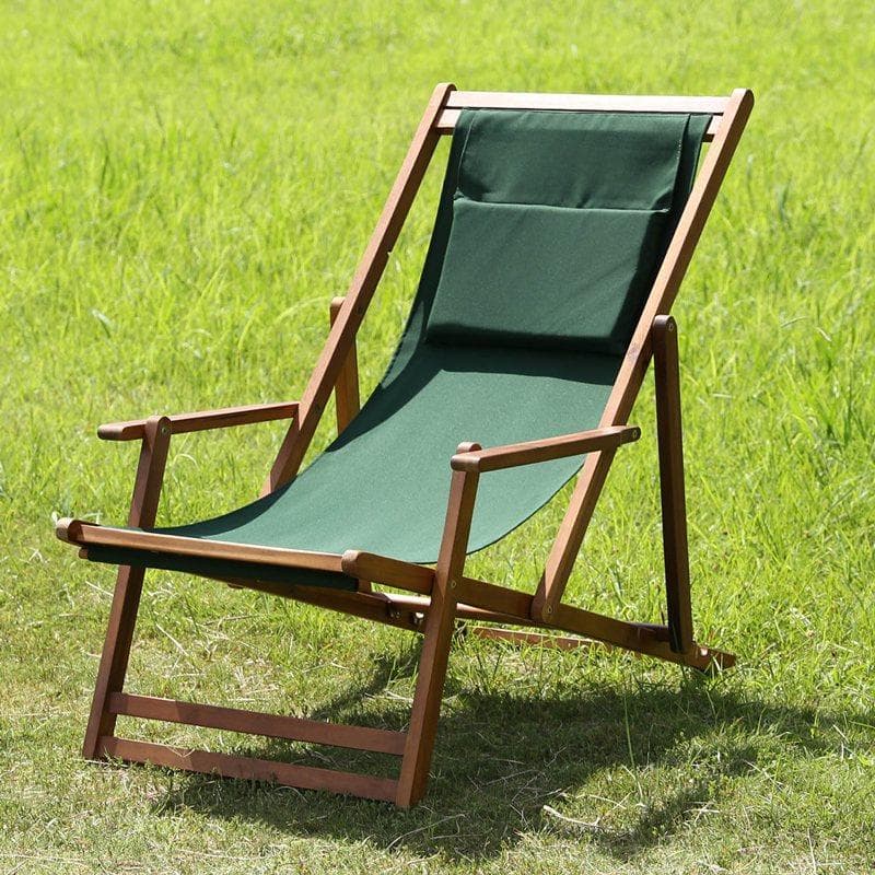 折りたたみ式デッキチェア グリーン [5022]