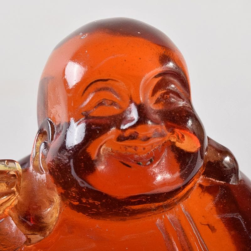 中国　琥珀彫刻　大黒像　仏像　置物　約169g　V　8132E