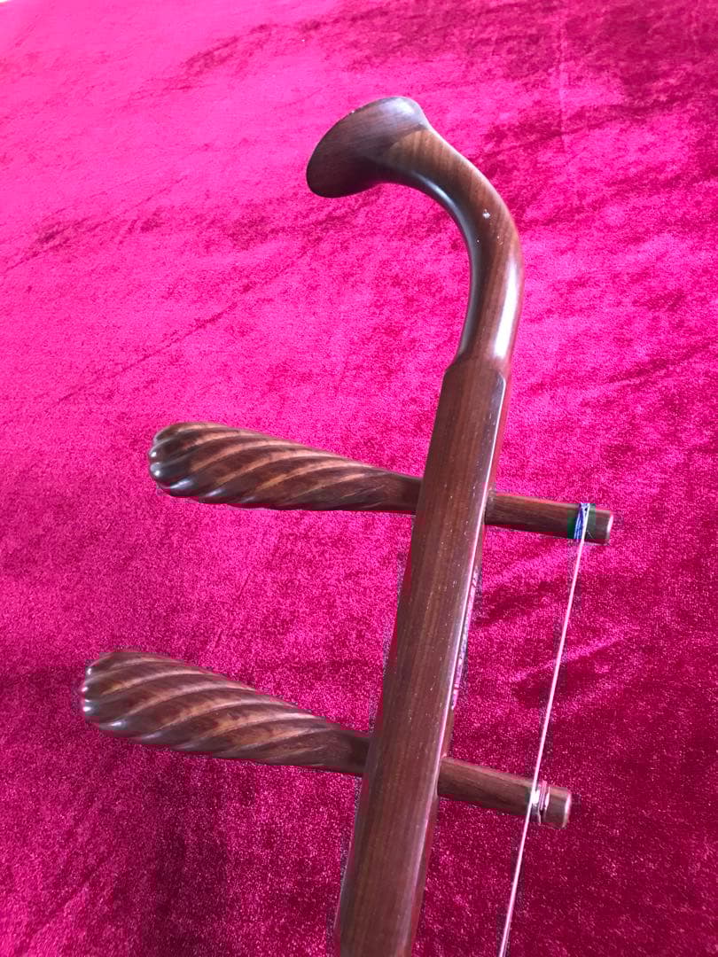 大特価・二胡★最上級・明清旧料・老紅木★錦蛇皮★蘇州科韻・李玉貴製作★十年保証