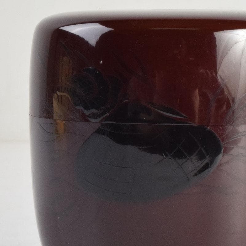 茶道具　平安光阿弥作　海松貝蒔絵　棗　共箱　V　8840