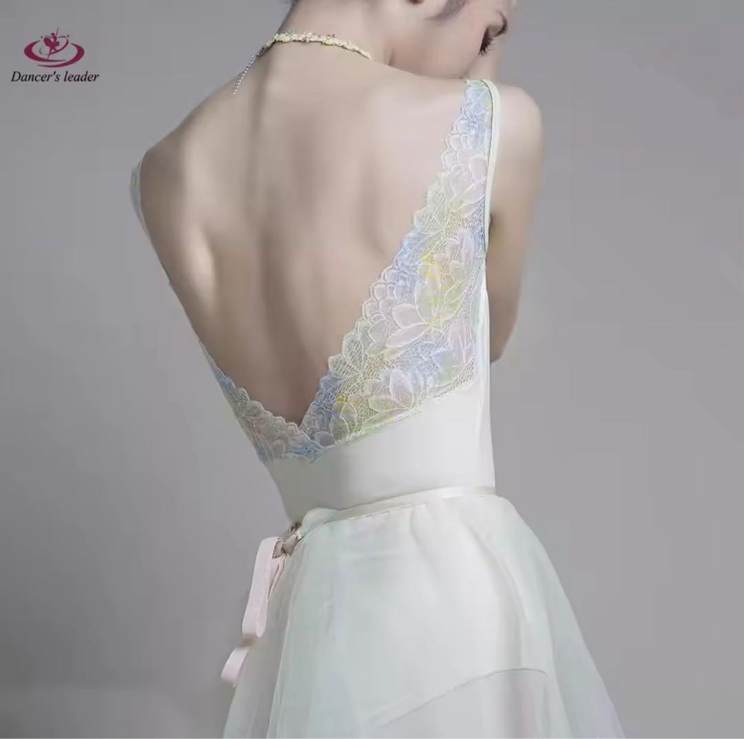 Dancer's leader バレエレオタード クリーム色 ライムイエロー L