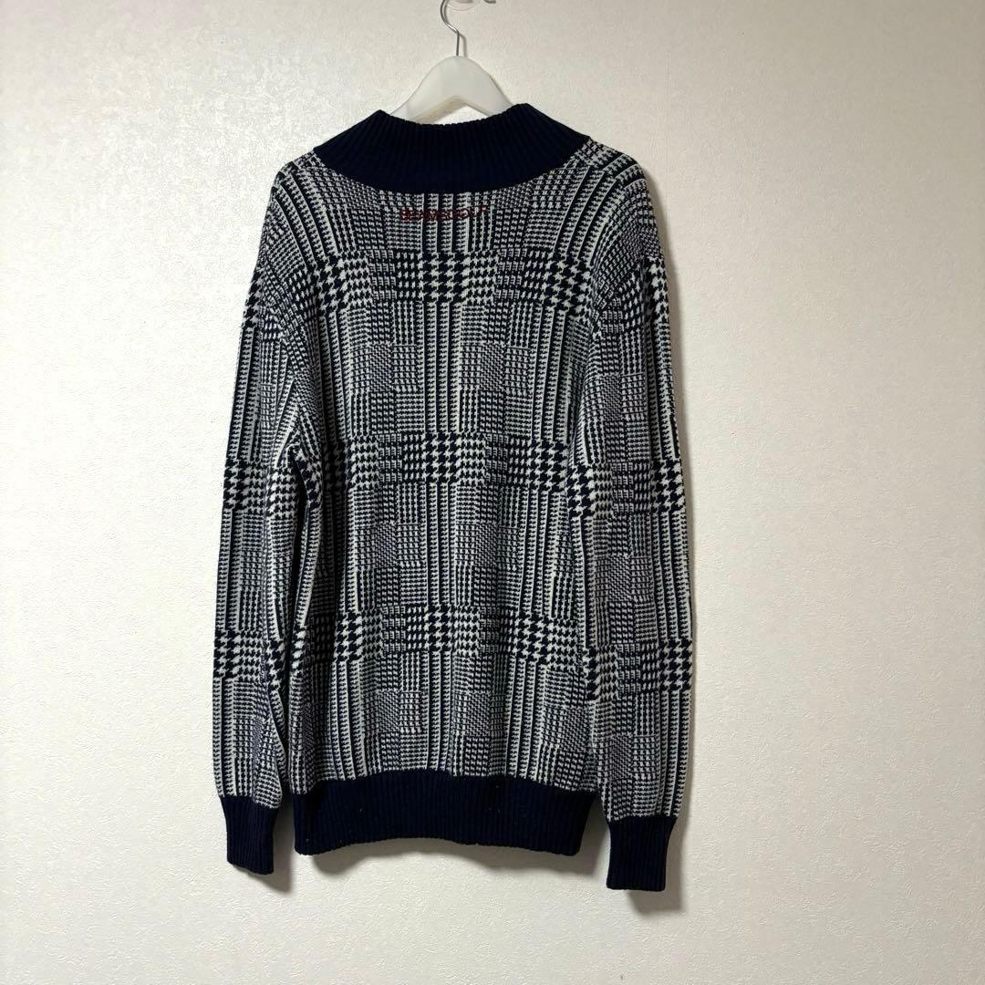 BEAMS GOLF ハーフジップ　ニット　カシミヤ　グレンチェック　XL