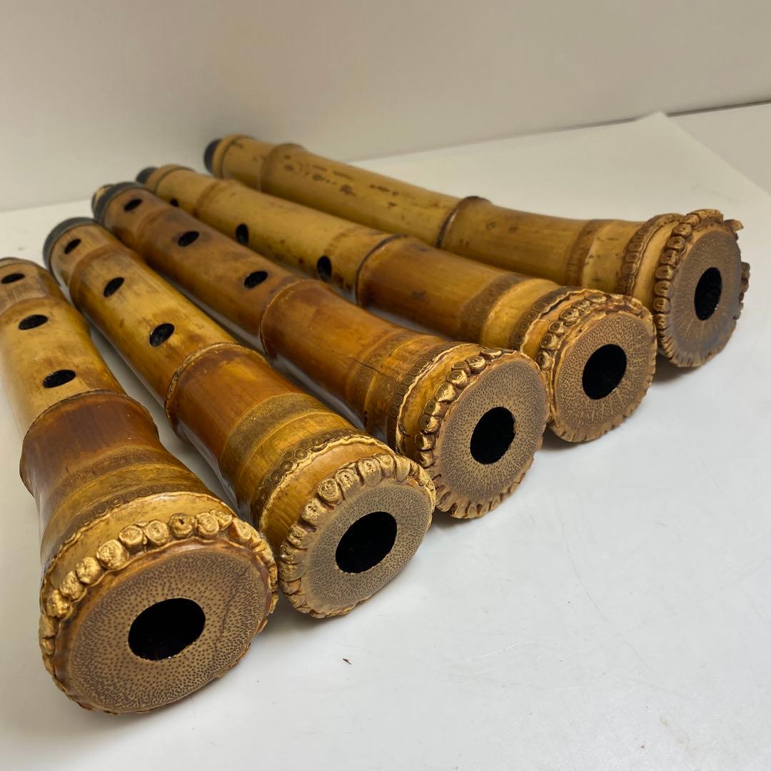 昌香在銘　銀三線竹製尺八　10本入　ハードケース付　トカチ東な8-0111☆2F