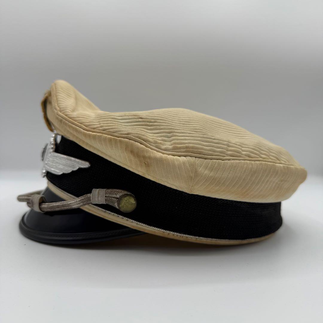 ⭐️希少⭐️ ドイツ空軍 士官用制帽 鷲章 58 白地 ヴィンテージ 軍物