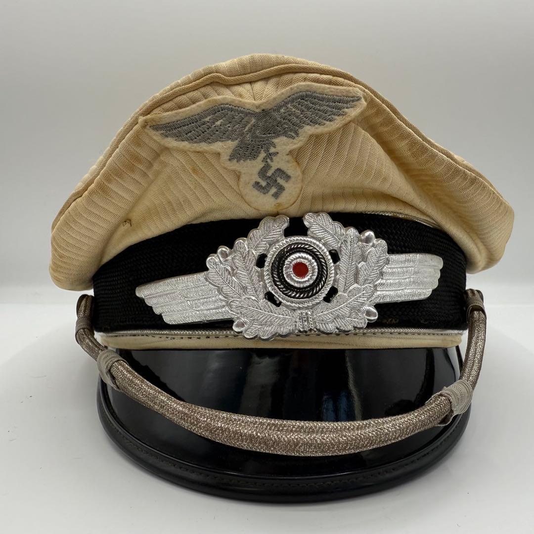 ⭐️希少⭐️ ドイツ空軍 士官用制帽 鷲章 58 白地 ヴィンテージ 軍物