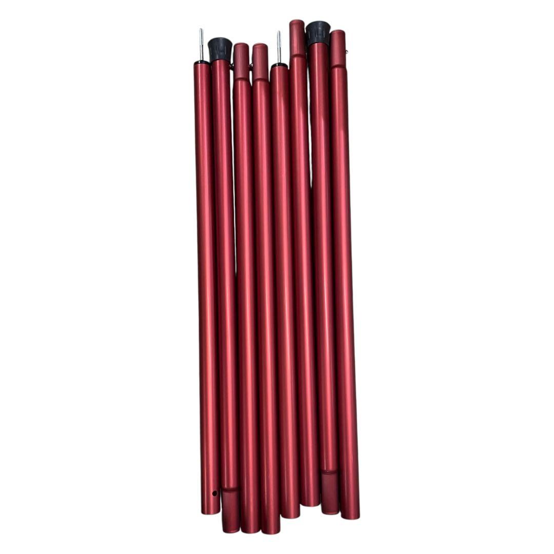 スノーピーク ウイングポールレッド280㎝ まとめ2点 アウトドア レッド