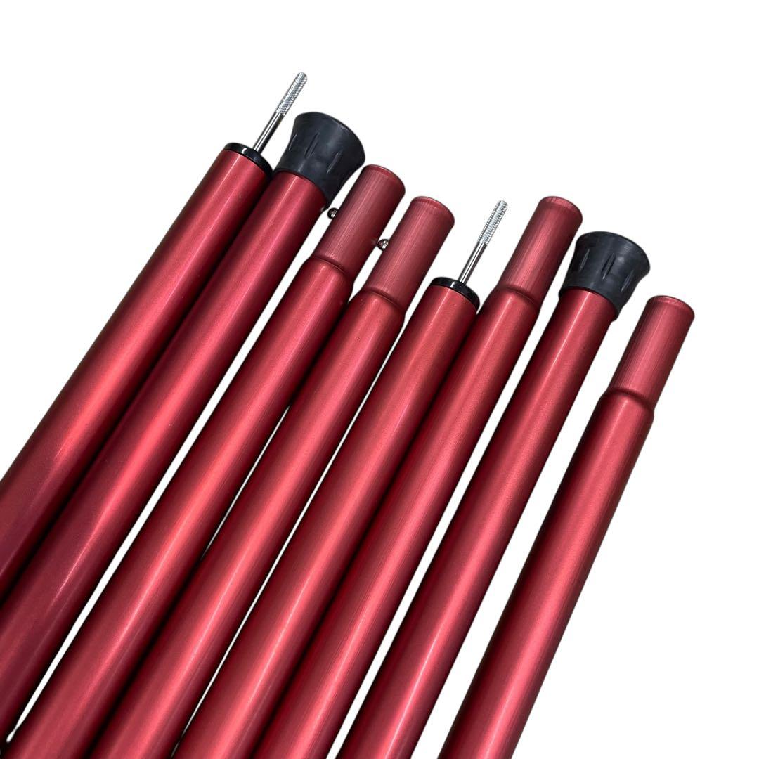 スノーピーク ウイングポールレッド280㎝ まとめ2点 アウトドア レッド