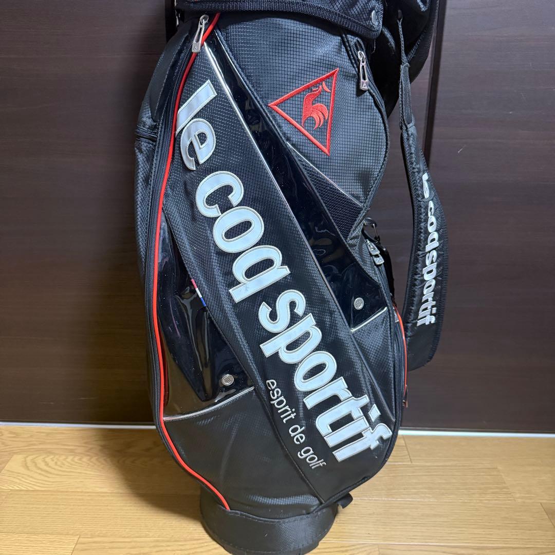 le coq sportif キャディバッグ ゴルフバッグ ブラック/レッド