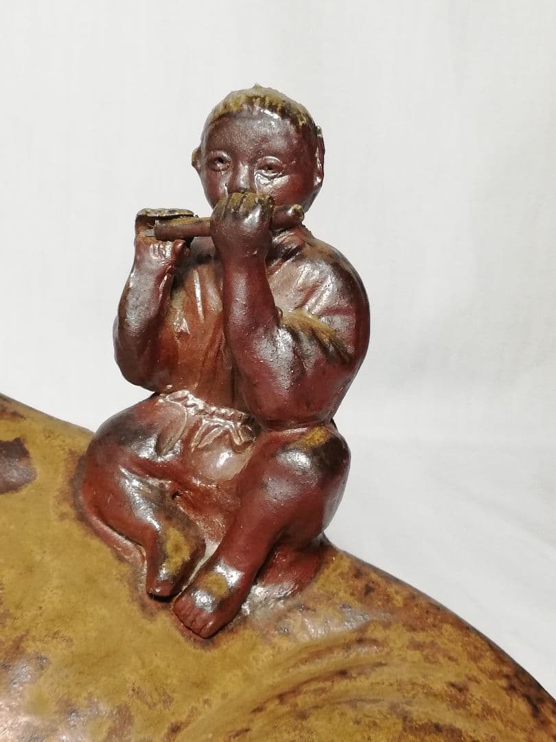 小野田瑞穂 備前焼 干支置物「丑」 共箱栞 縁起物 牛 丑年 工芸品 細工物